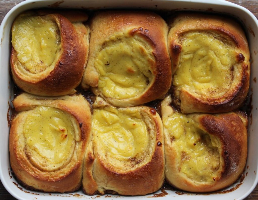 Solskinsboller med vaniljecreme, kanel og appelsin