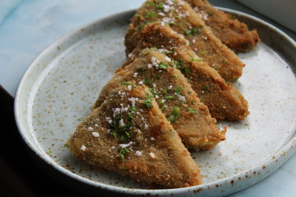 Sprøde kartoffel-cutlets med squash: Cremede indeni og knasende udenpå